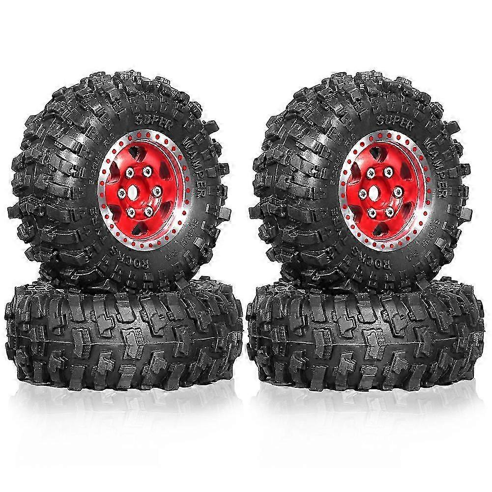 1.0inch Metal Beadlock Wheel Tire Set for 1/18RC Crawler Car