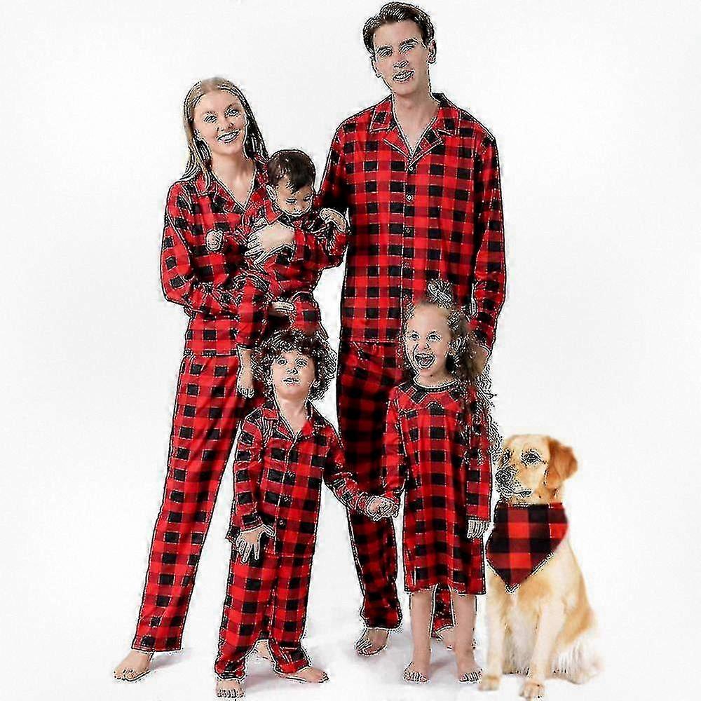 Matching Family Pajamas in Buffalo Plaid Design, Perfect for Family Gatherings and Cozy Nights Together