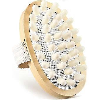 Pure Silicone Body Massage Brush Natural Wooden Cellulite Massager Massage