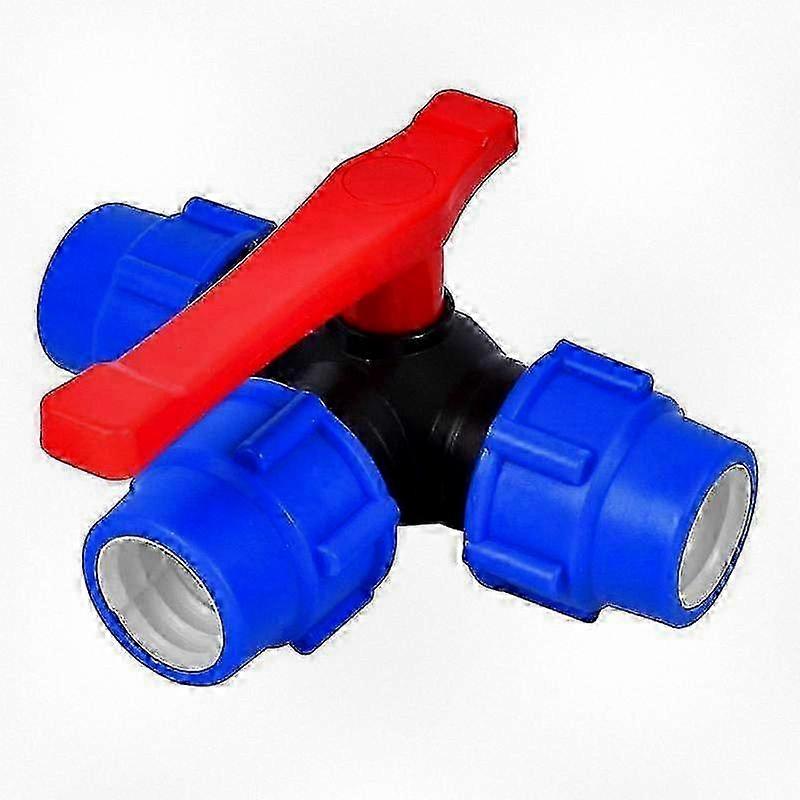 Three Way Shut-off Ball Valve, 32mm Quick Connect Tee Connector for PVC and PE Hose (size: 32mm)