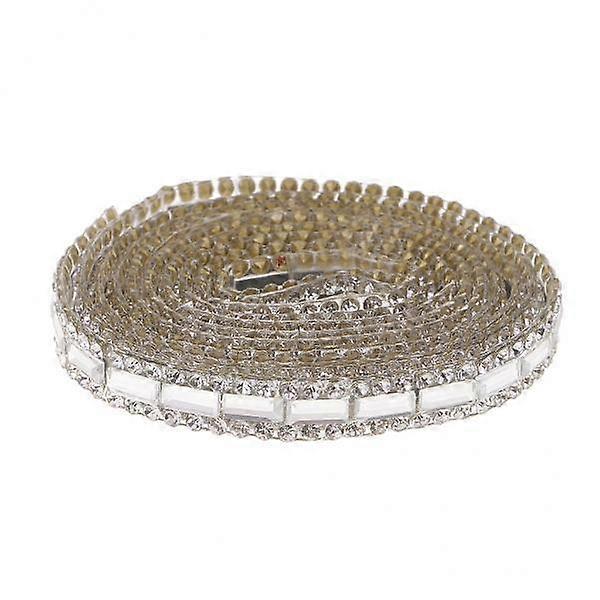 2x 1 Yard Silver Rhinestone DIY Decorations ming