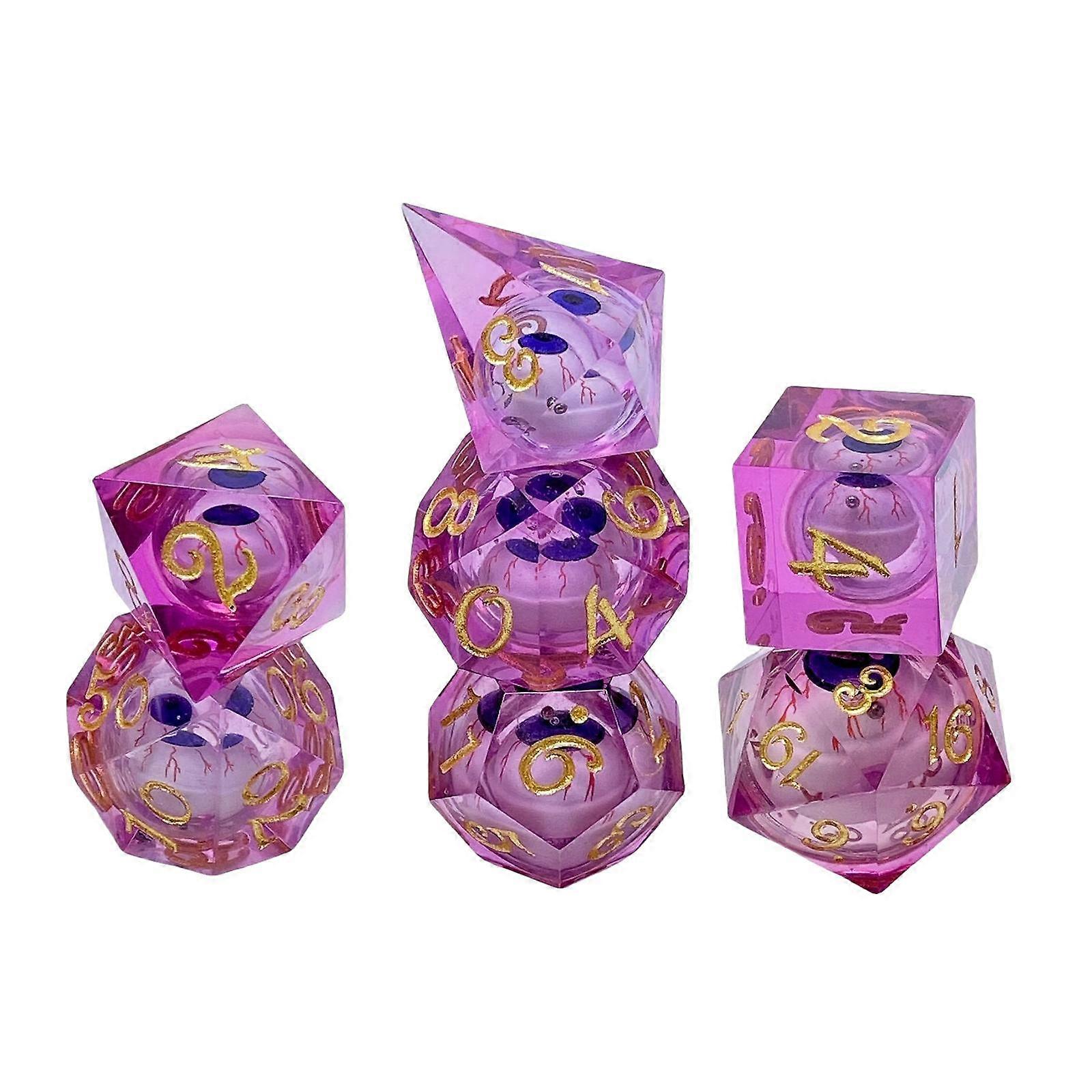 7x Resin Dices Set Dice Games Set Multi Side Dice Set Handmade Dice Family Games