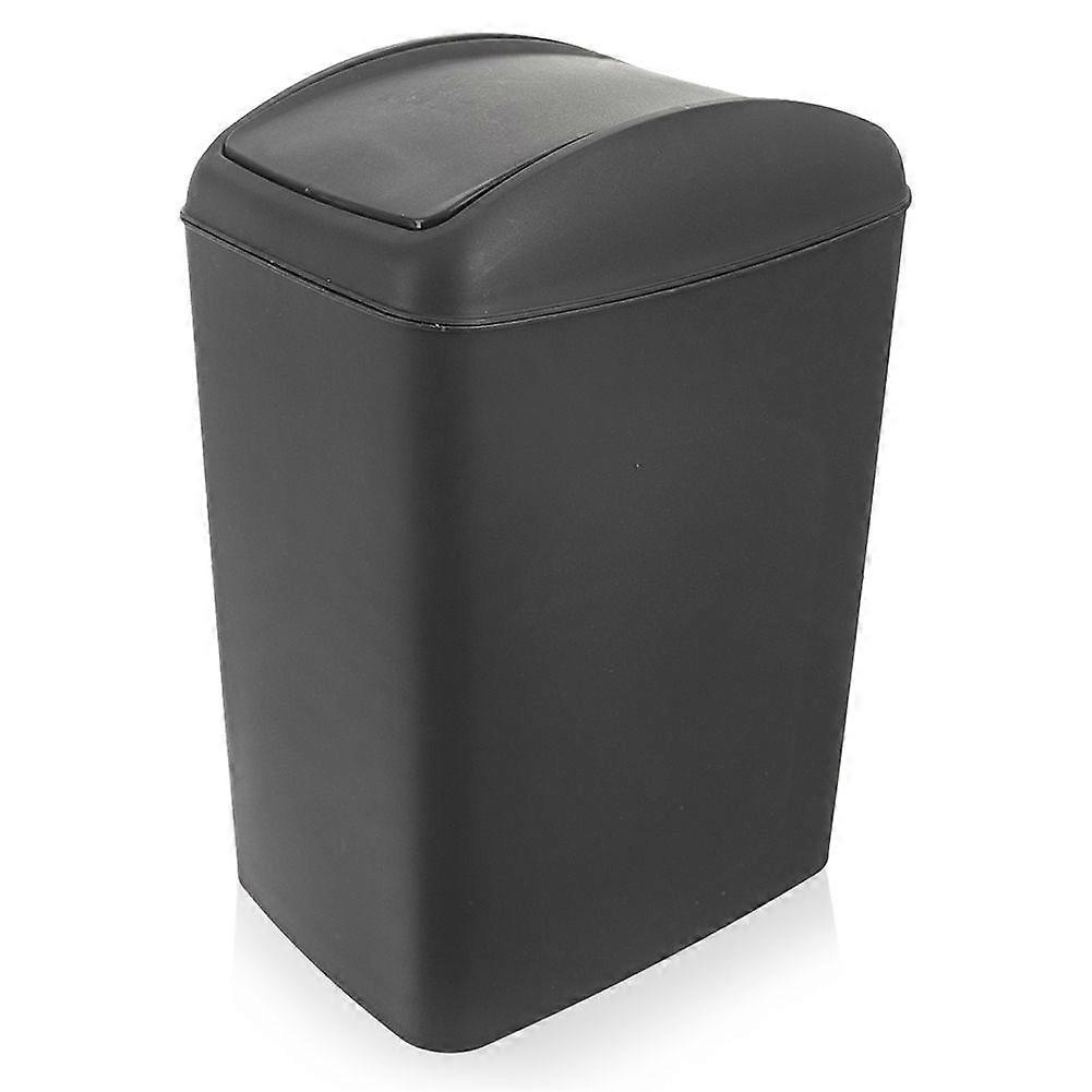 Garbage can 10L dark grey with tilting lid
