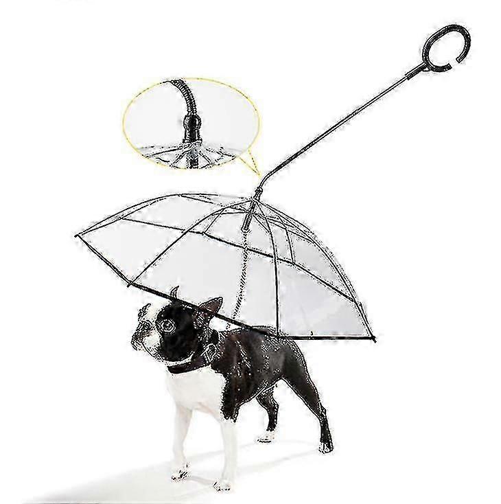 Transparent Pet Dog Walking Umbrella,adjustable Leash For Walking In Rain
