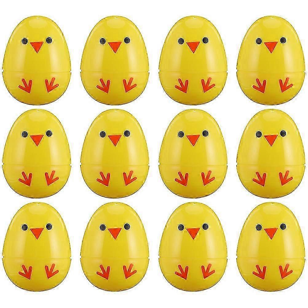 12 Pcs White Plastic Eggs Clear Fillable Eggs Fillable Easter Eggs Easter Egg Decoration Plastic Easter Eggs