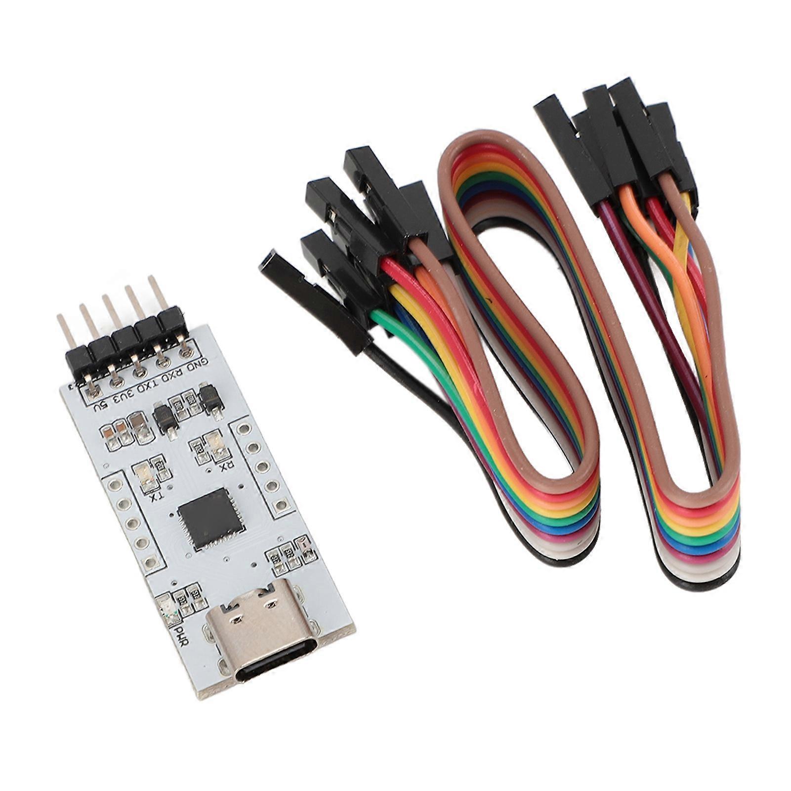 USB to TTL Serial Module PCB 300bps to 1Mbps Type C to Uart Module with Light Indicator 