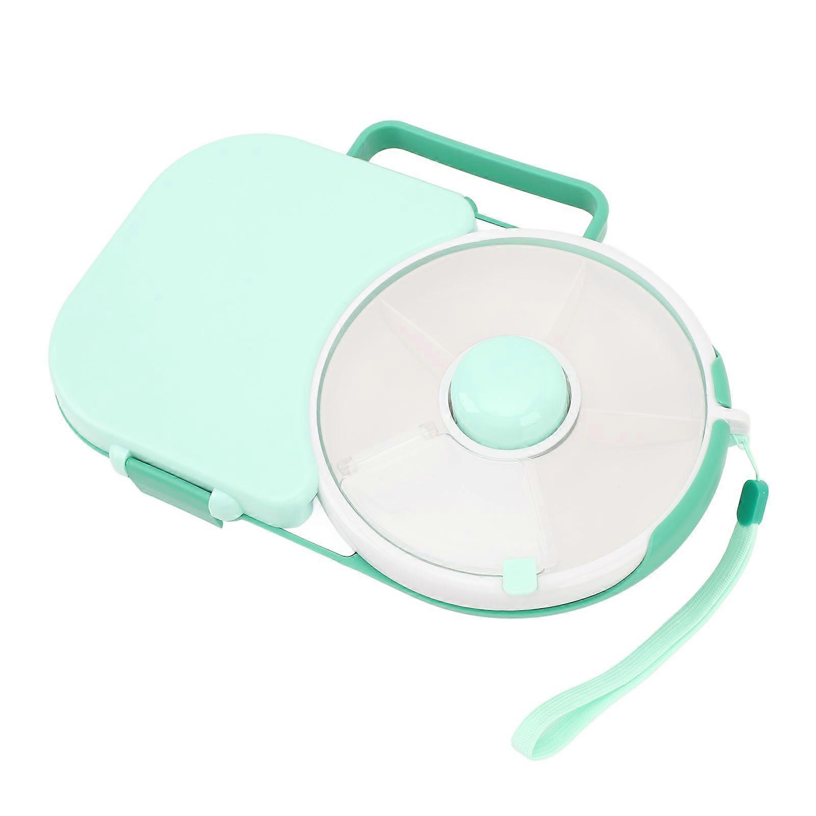 Snack Rotating Bundle with Lid Multifunctional Sealed Fruit Tray Damp Proof Rotating Snackle Box Container for Home Green 