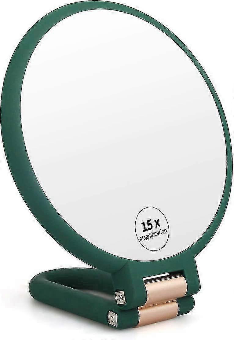 1x 15x Magnifying Handheld Mirror, Double Sided Pedestal Mirror for Makeup Use