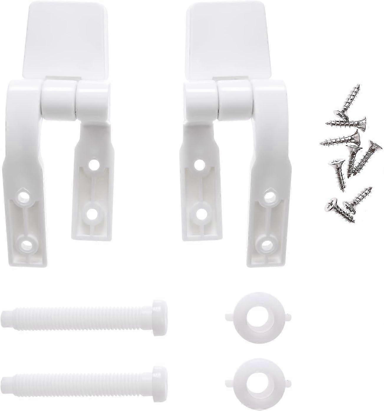 Plastic Replacement Toilet Seat Hinges with Bolts and Nuts, Compatible with Universal Models