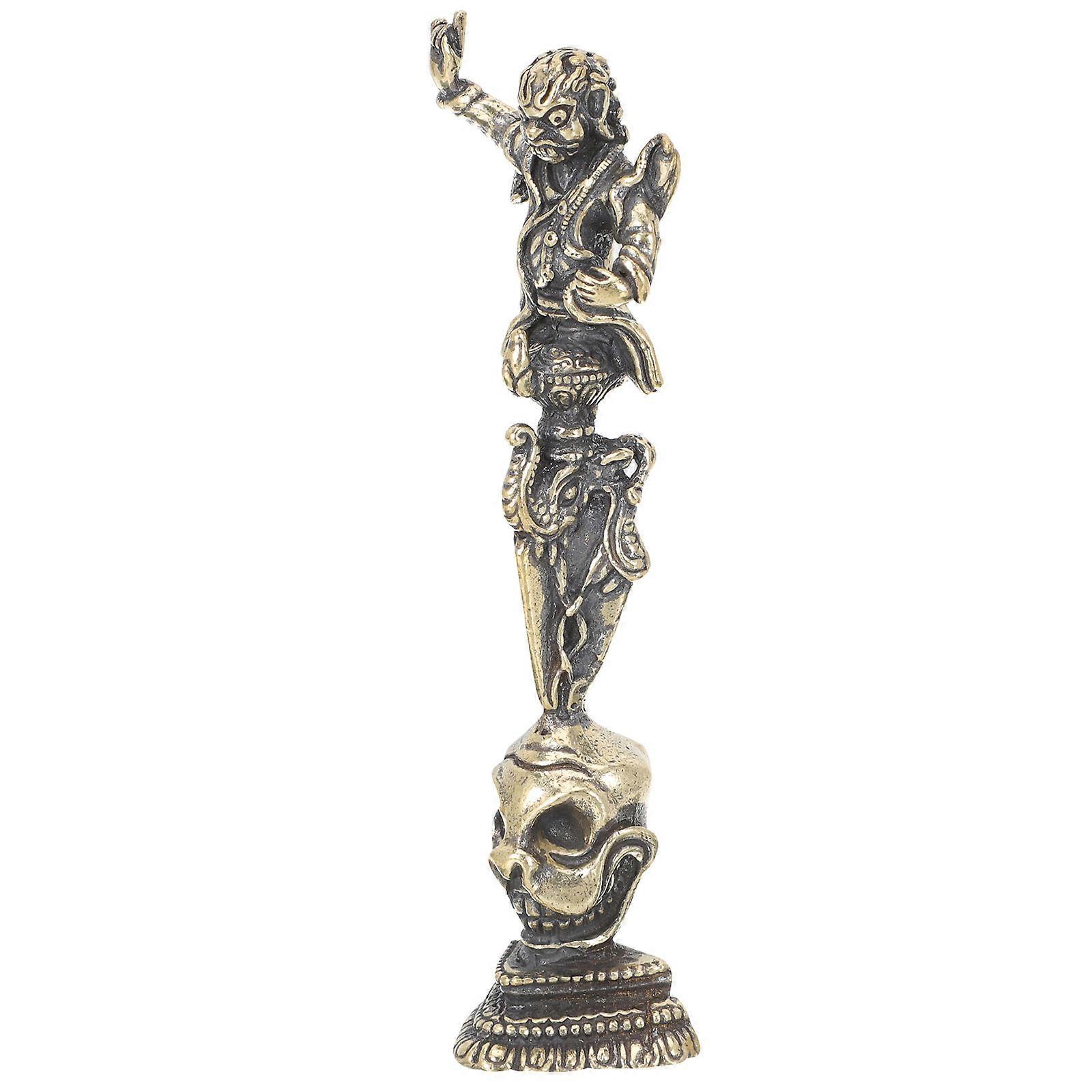 Copper Religion Figure Desktop Ornament Retro Design Sculpture for Home, Office, Hotel, and Tea Room Decoration – Unique Religious Statue for Desktop