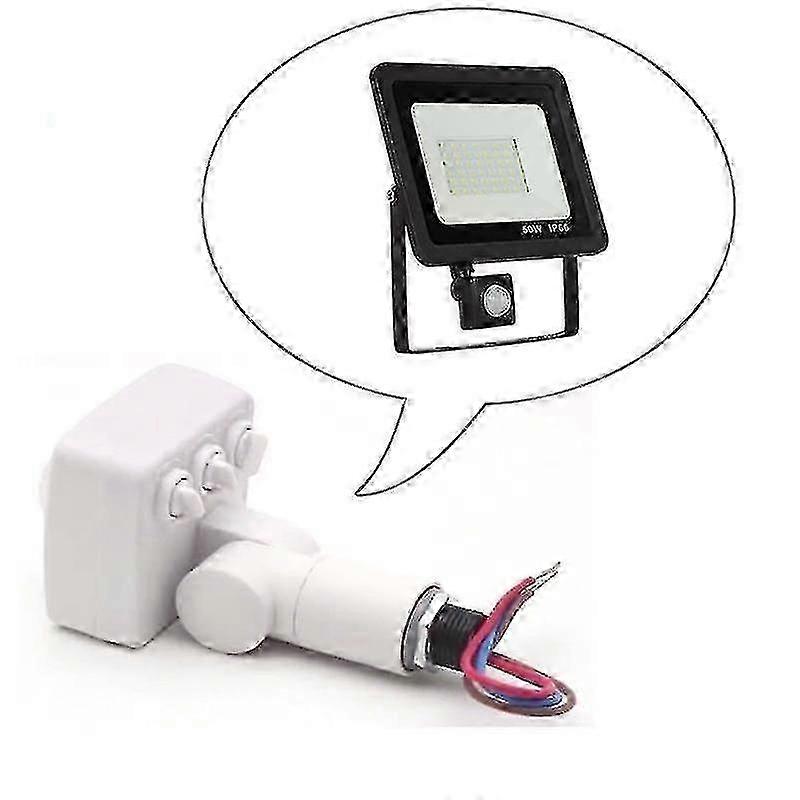 White 10mm Ultrathin Led Flood Light Pir Motion Sensor Detector