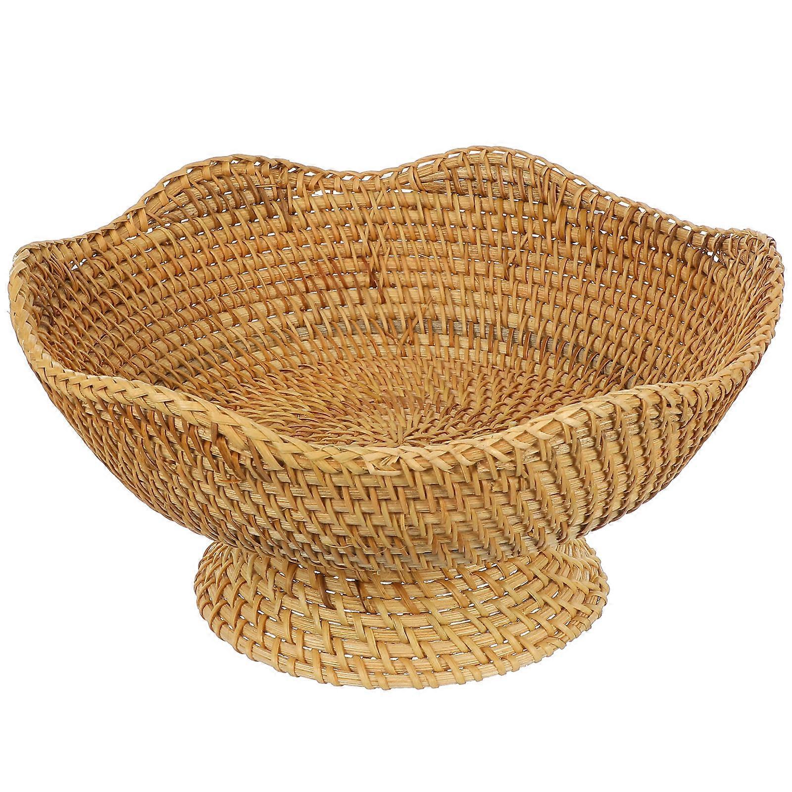 Woven Dried Fruit Basket, Strong Base with Easy Cleaning for Versatile Storage
