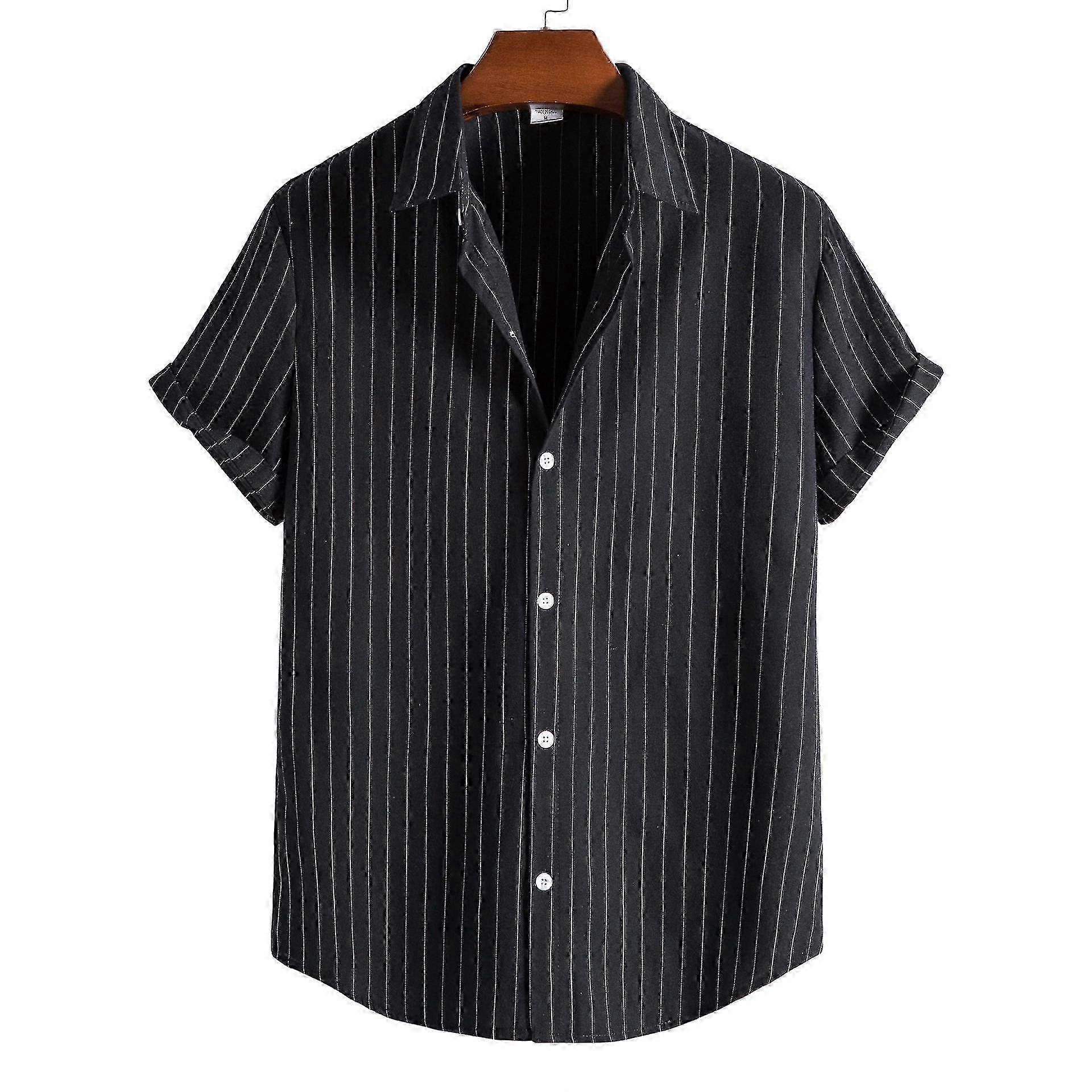 Camicia casual a maniche corte a righe da uomo