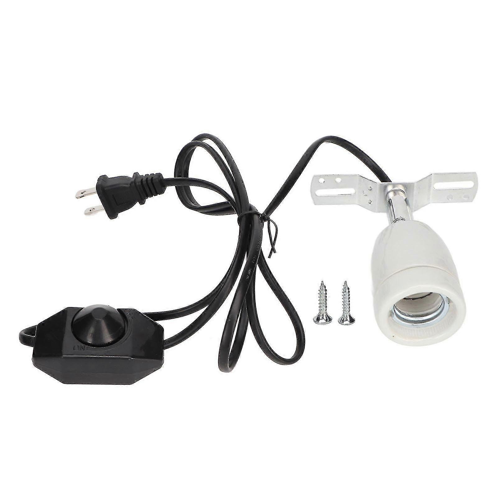 Reptile Heat Lamp Holder Ceramic Heating Bulb Base E27 400W Rotatable with Switch