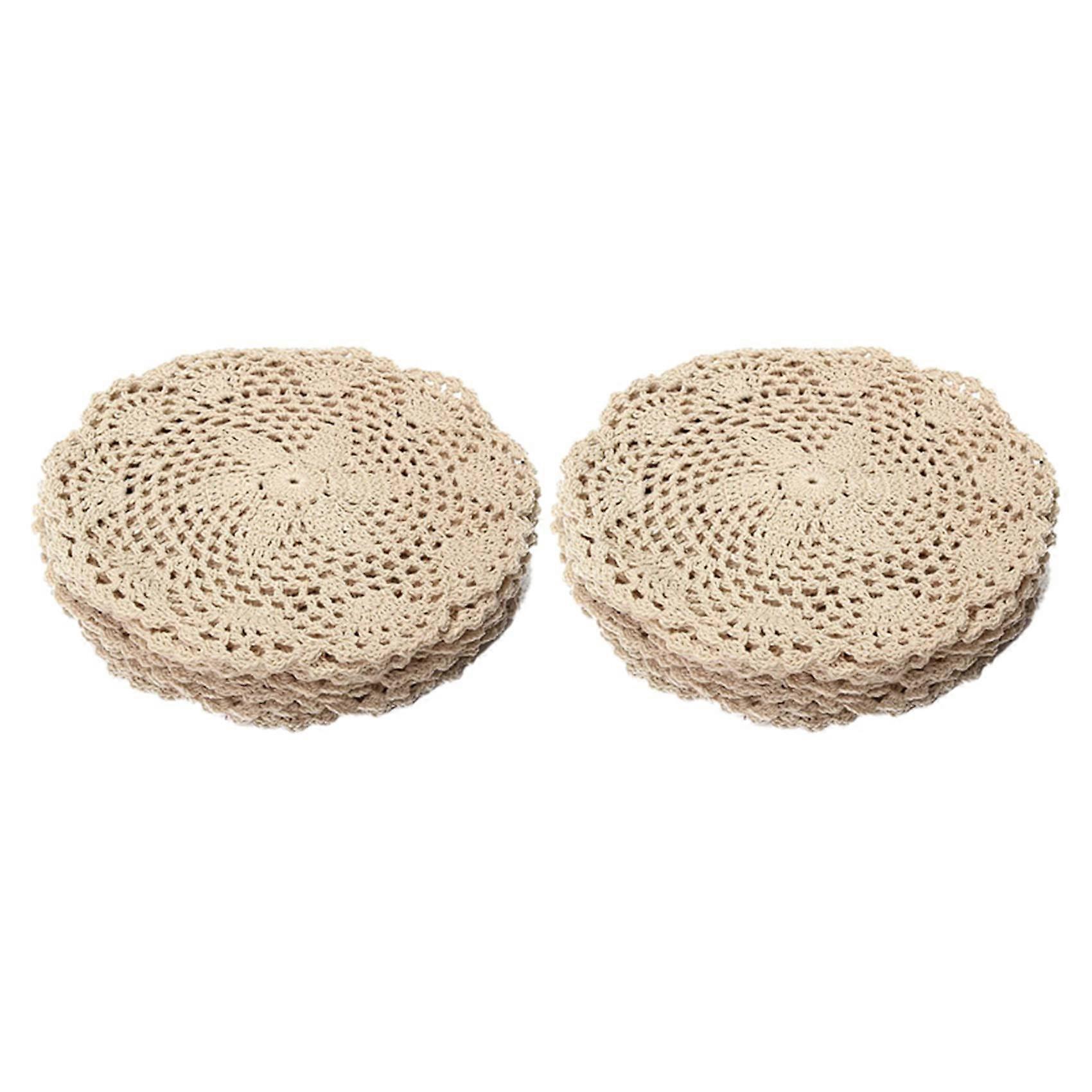 24 κομμάτια vintage βαμβάκι στρογγυλό χέρι βελονάκι δαντέλα doily λουλούδι σουβέρ παρτίδα οικιακό τραπέζι διακοσμητικά