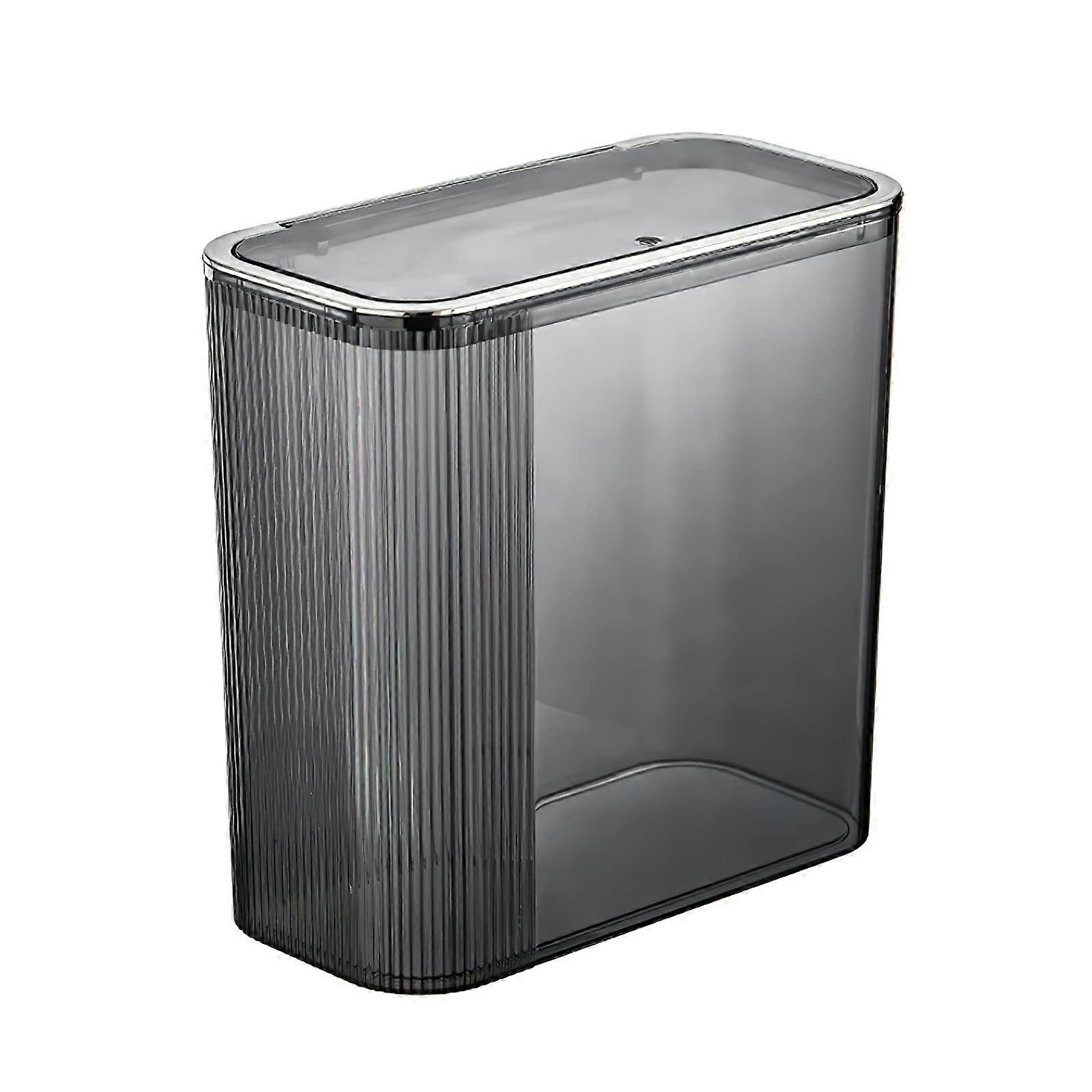 Transparent trash can Wastebasket, Bathroom Trash Can with Lid, 3.5 Gallon