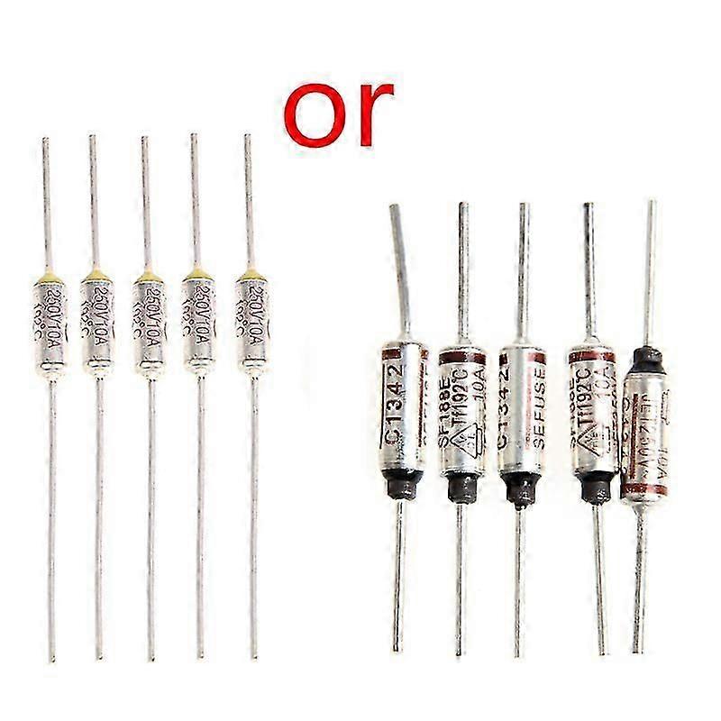 5pc Temperature Mini Fuse 250 V10A Thermal Metal Shell 192 Degree Temp Micro Cut