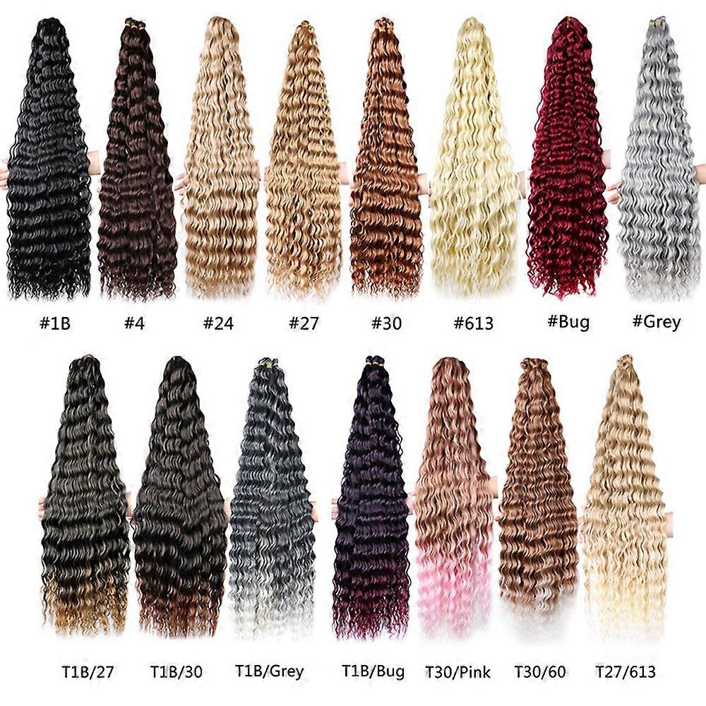 שיער סרוגה 30 אינטש גל עמוק שיער בתפזורת שיער קלוע שיער מתולתל שיער סרוג טבעי תוספות שיער סינטטי לנשים נערות