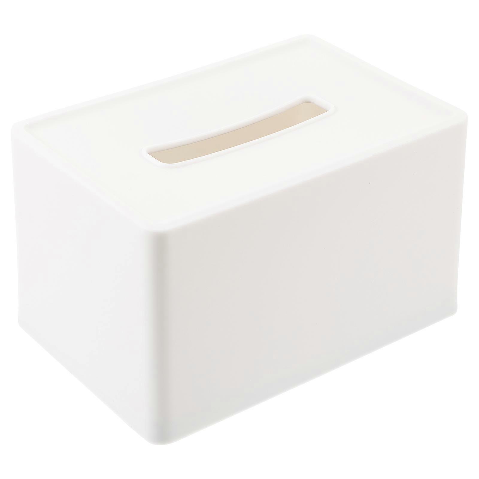 Tissue Box Cover Rectangular Tissue Holder Living Room White Cardboard Easy Extraction 1Pack