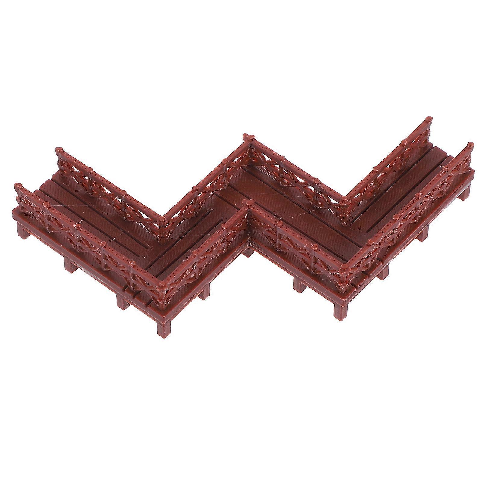 Mini Garden Miniature Bridge Model For Bonsai Setup Visual Appeal Enhancement Size 10.70X4.50X1.70CM Brown Plastic 1Pcs