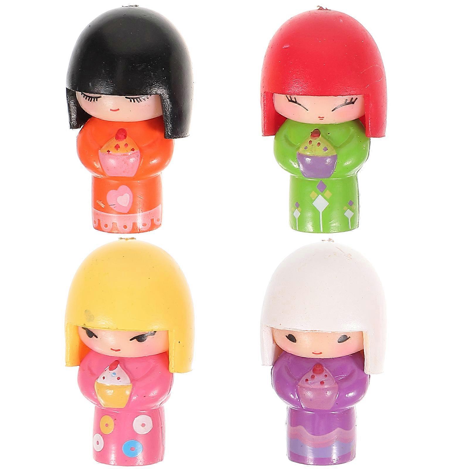 Small Statue Figurine Statues Microlandscape Decoration Assorted Color Decoration 4Pack