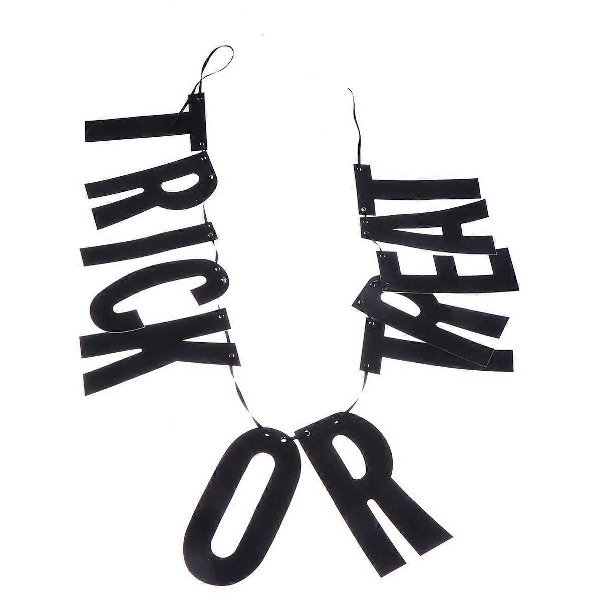 Party Letter Bunting Halloween Banner Black Color 77 x 14 x 0.2 Cm Hanging Decoration 1Pack