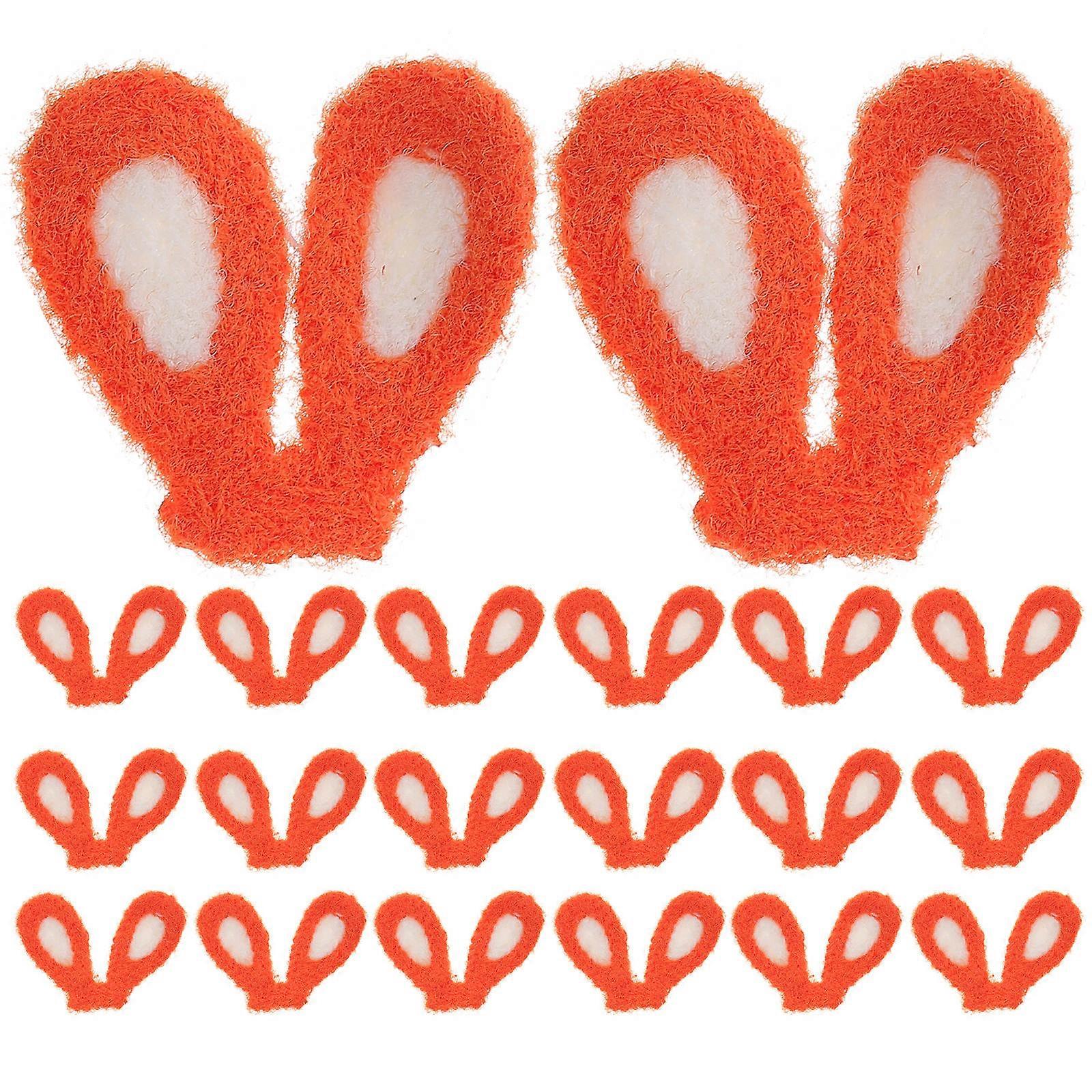 Agrafe de păr ureche de iepure Accesoriu DIY pentru proiecte DIY portocaliu 4x3.9cm 20Buc