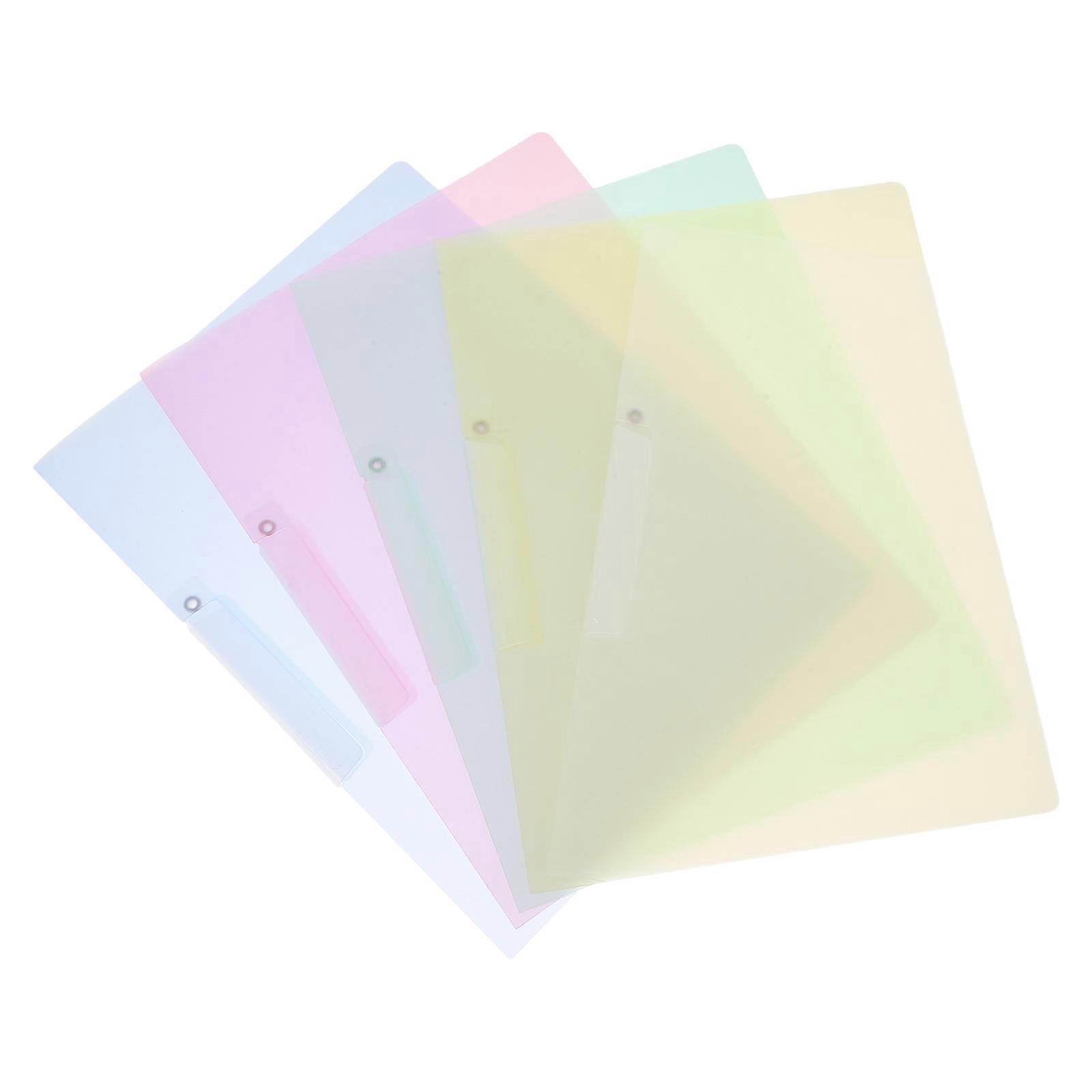 Clear Report Covers Plastic Document Folders File Lever Clips Resume Covers A4 Office Use File Classification 5Pcs