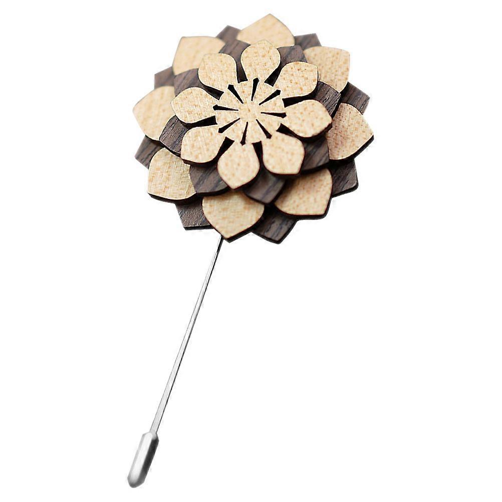 The **Floral Wooden Lapel Pin for Men Sunflower Boutonniere Brooch** is an elegant and stylish accessory designed to elevate any formal attire.