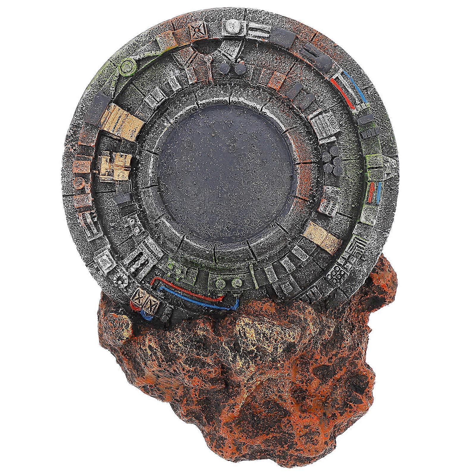 Aquarium Space Ship Ufo Wreck Ornament Fish Tank Decoration Spaceship Form 1Pc