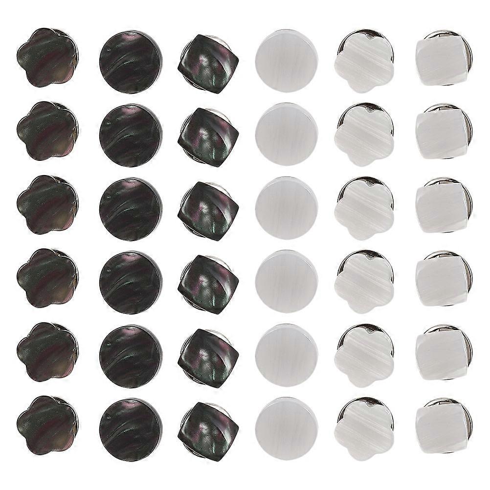 Blouse Button Kit Women Shirt Brooch Buttons Prevent Wardrobe Malfunctions Assorted Color 36Pcs