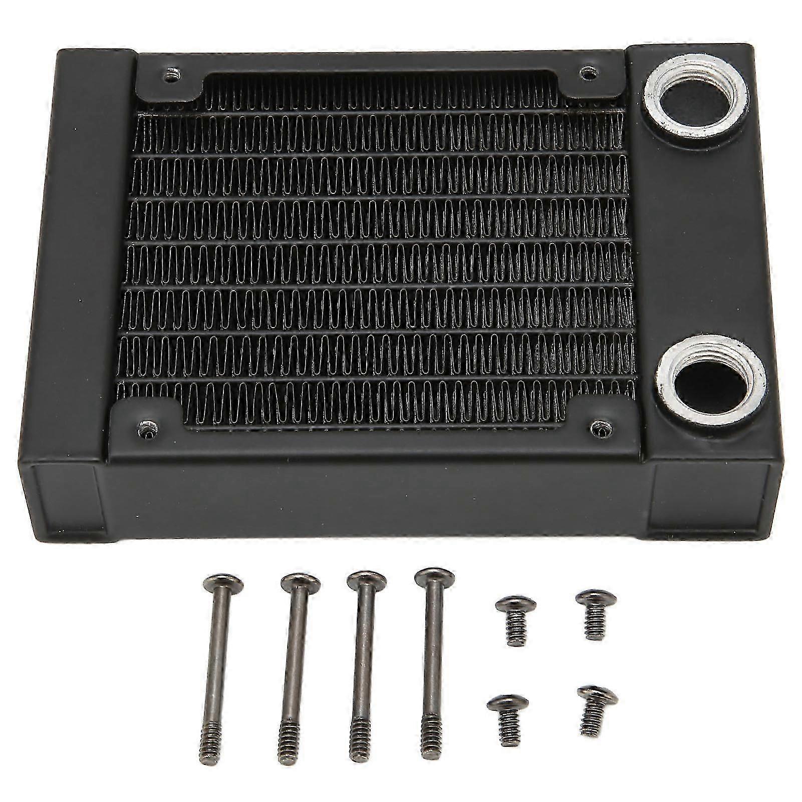Aluminum Heat Exchanger 8 Pipes G1/4 Thread 80mm Water Cooling System with Screws for Engraving Machine Printer