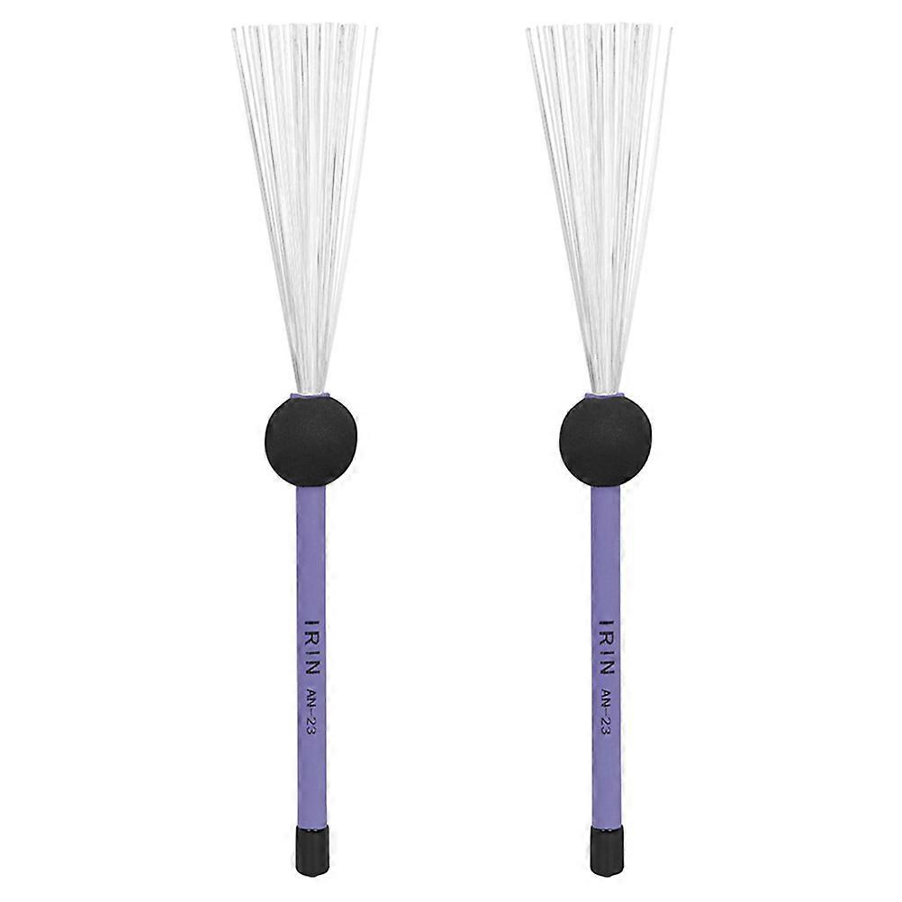 Reliable Drum Brush Steel Picks Telescopic Jazz Music Creation Round Handle Professional Design 1 Pair