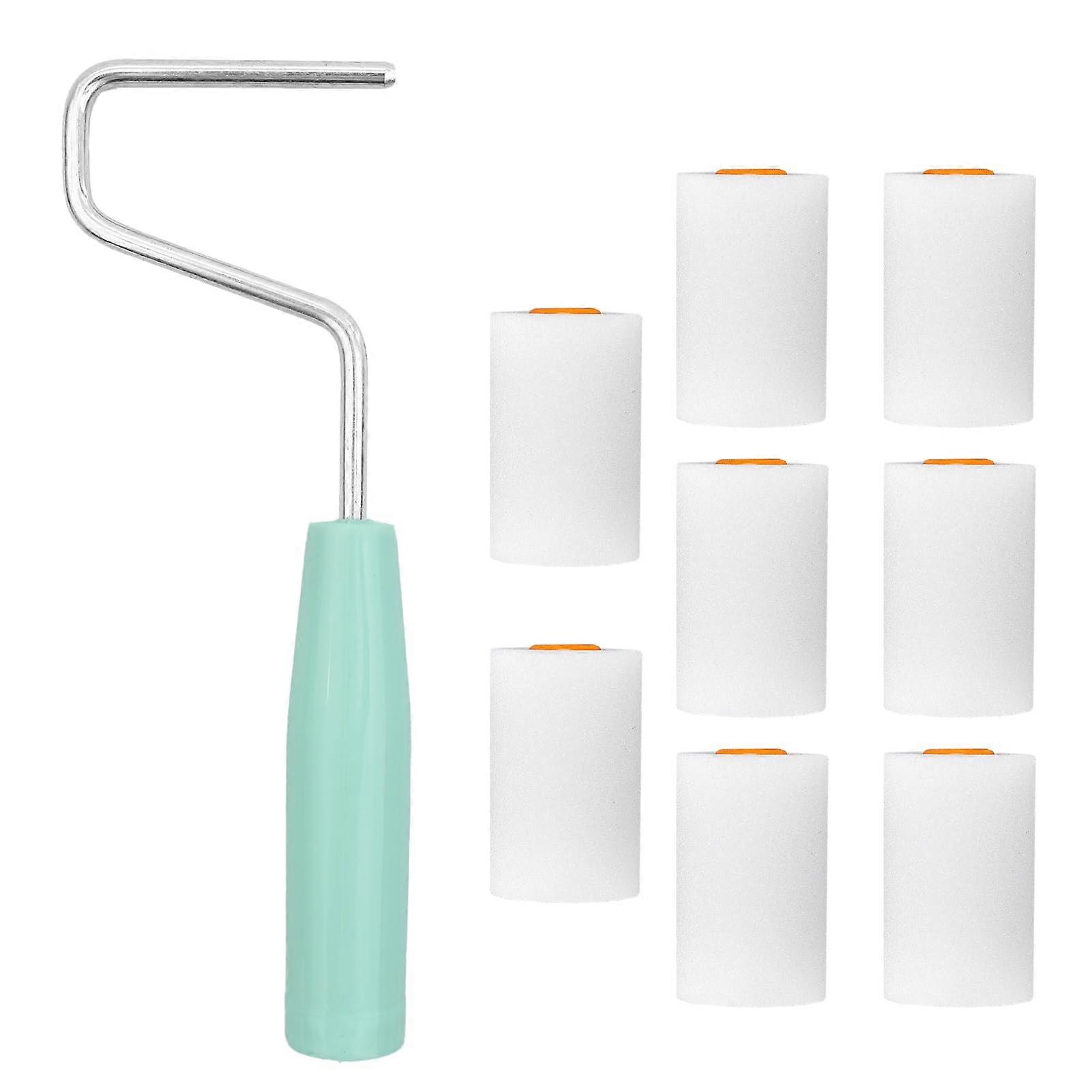 9 Pieces Paint Roller Kit, with 8 Small Paint Roller Sleeves