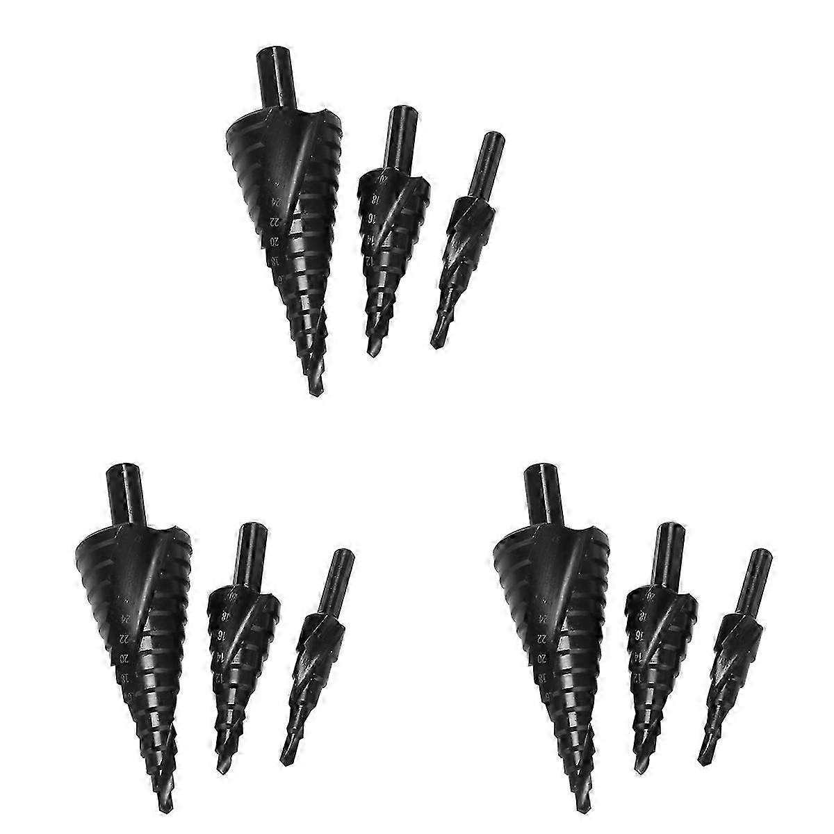 9PCS 4-32MM HSS Cobalt Step Drill Bit Set Nitrogen High Speed Steel Spiral for Metal Cone Triple-Co