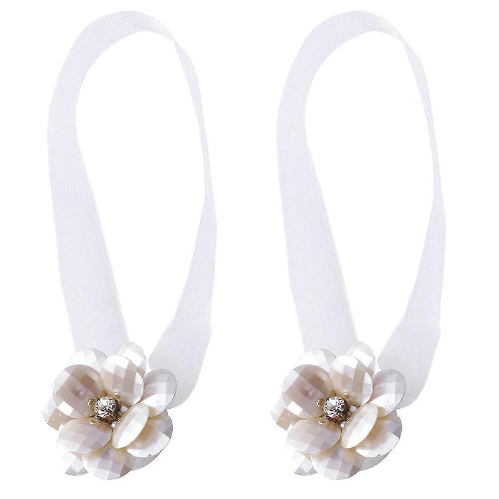 Curtain Ties Holds Curtains in Place Flower Shaped Interior Designers Non-Damaging to Walls 2Pcs