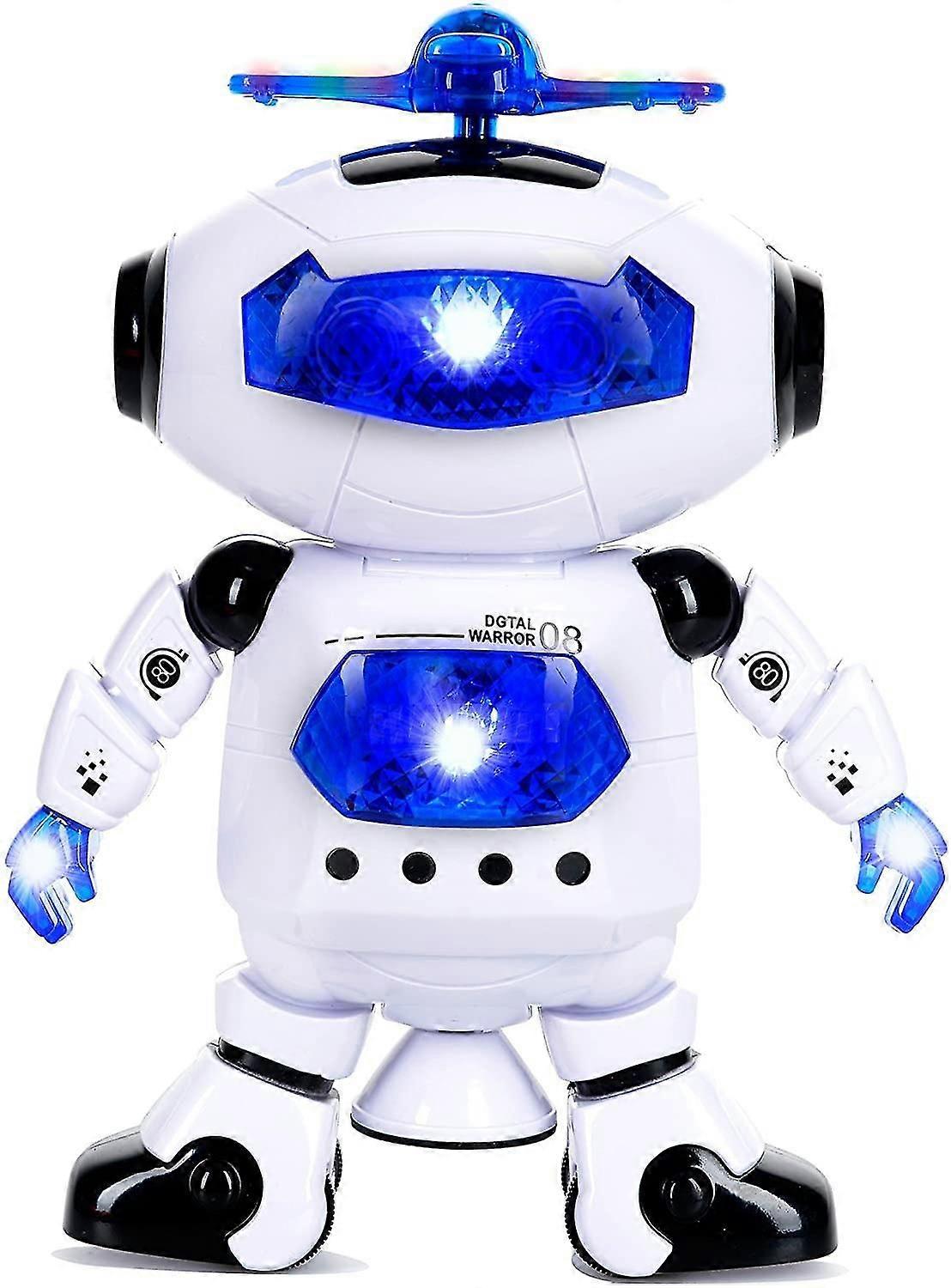 Toysery Walking Dancing Robot Toys For Kids - 360 Body Spinning Robot Toy With LED Lights Flashing And Music