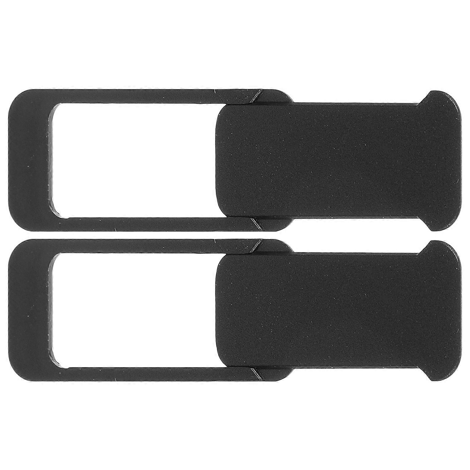Laptop Camera Cover Slide for Privacy Protection with Strong Adhesive Black ABS Material Fits Phone and Laptop 2pcs