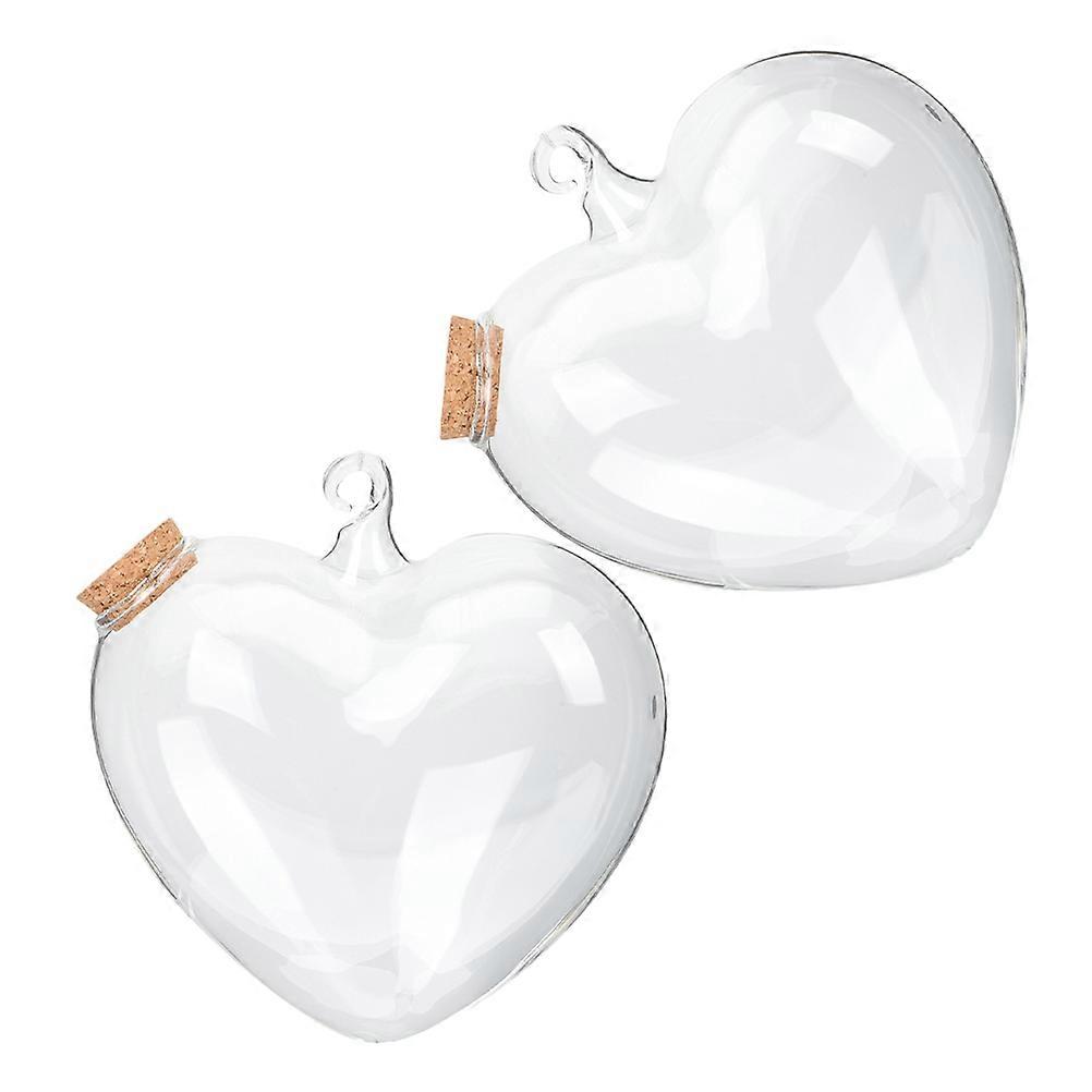Candy Jar Heart Containers Mini Landscape Message Bottles For Home Decor 2Pcs