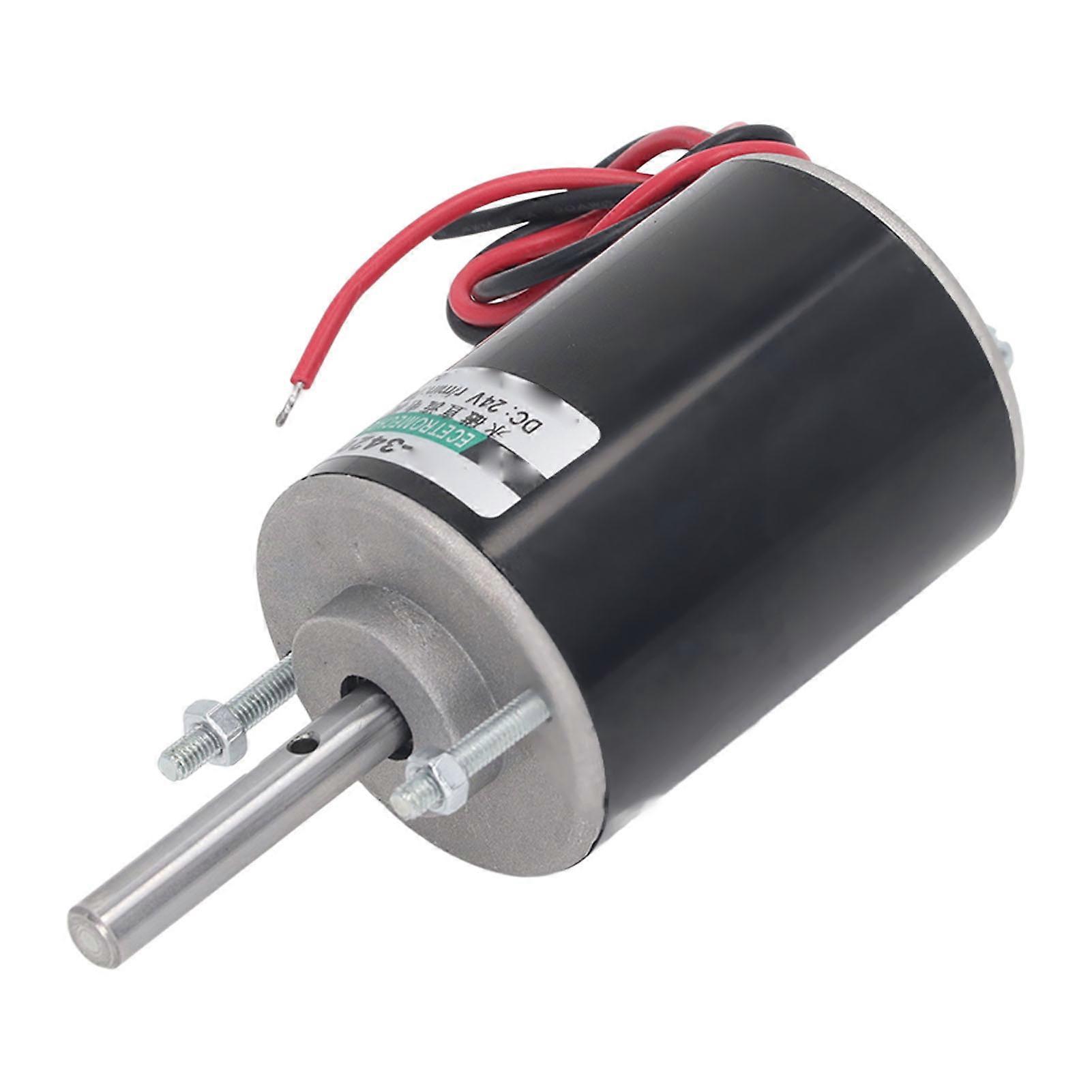 DC 24V Permanent Magnet DC Motor 30W 3420 High Speed Permanent Magnet DC Motor CW CCW Low Noise 7000RPM Black