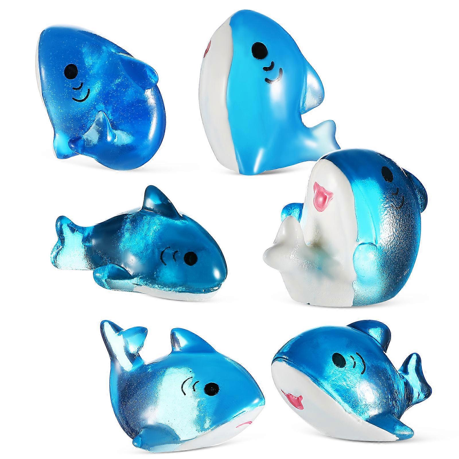 6pcs Mini Shark Figurines Resin Ocean Animal Decor for Aquariums, Fish Tanks & Mini Landscapes – Ideal for Ocean Lovers