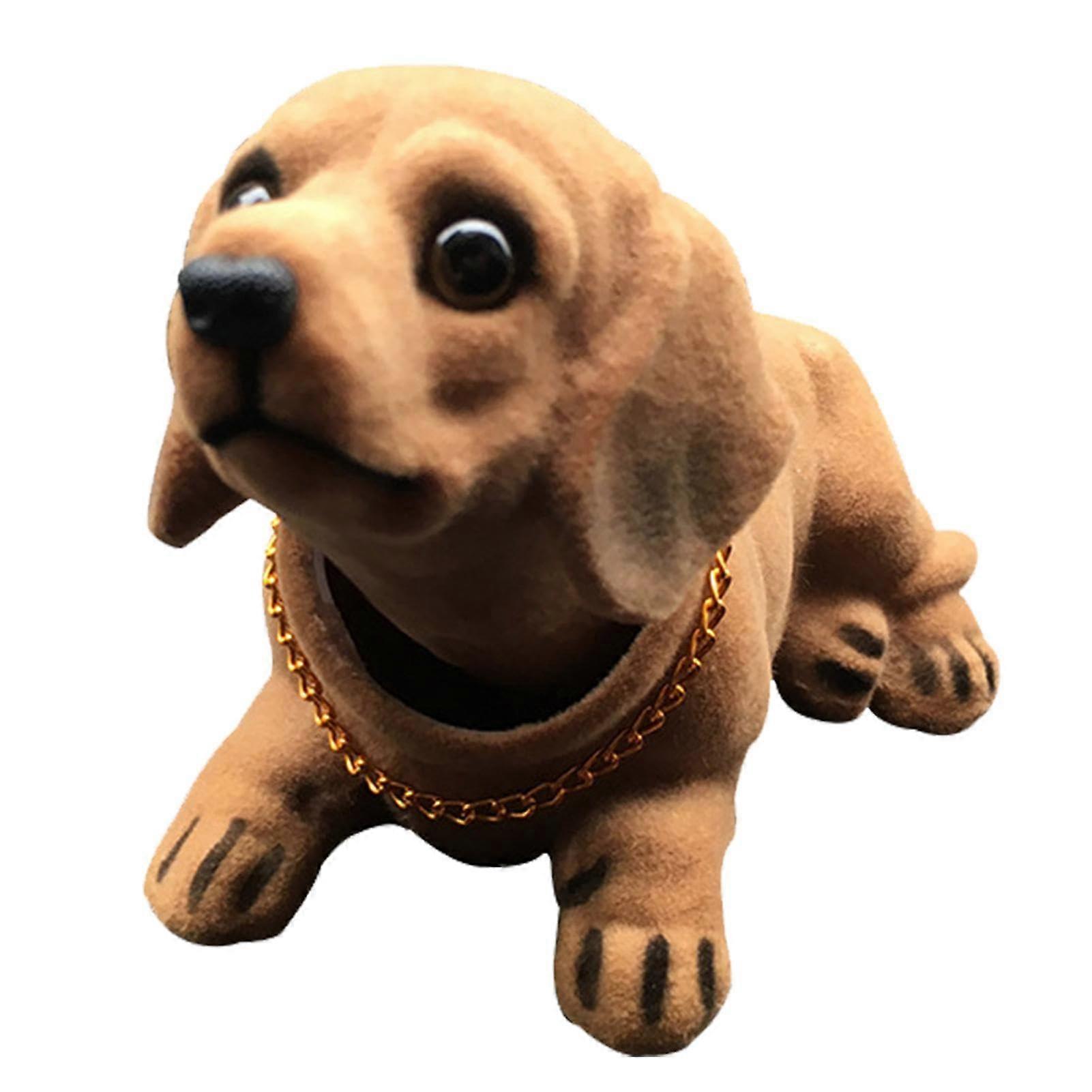 Dog with Shaking Head for Dashboard Bobble Head Dashboard Nodding Dog Resin Dachshund Dog Figurine Desktop Ornament for Bedroom