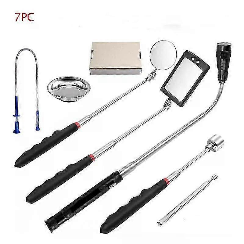 Telescoping Inspection Mirror with LED Light for Mechanics Repair Tools