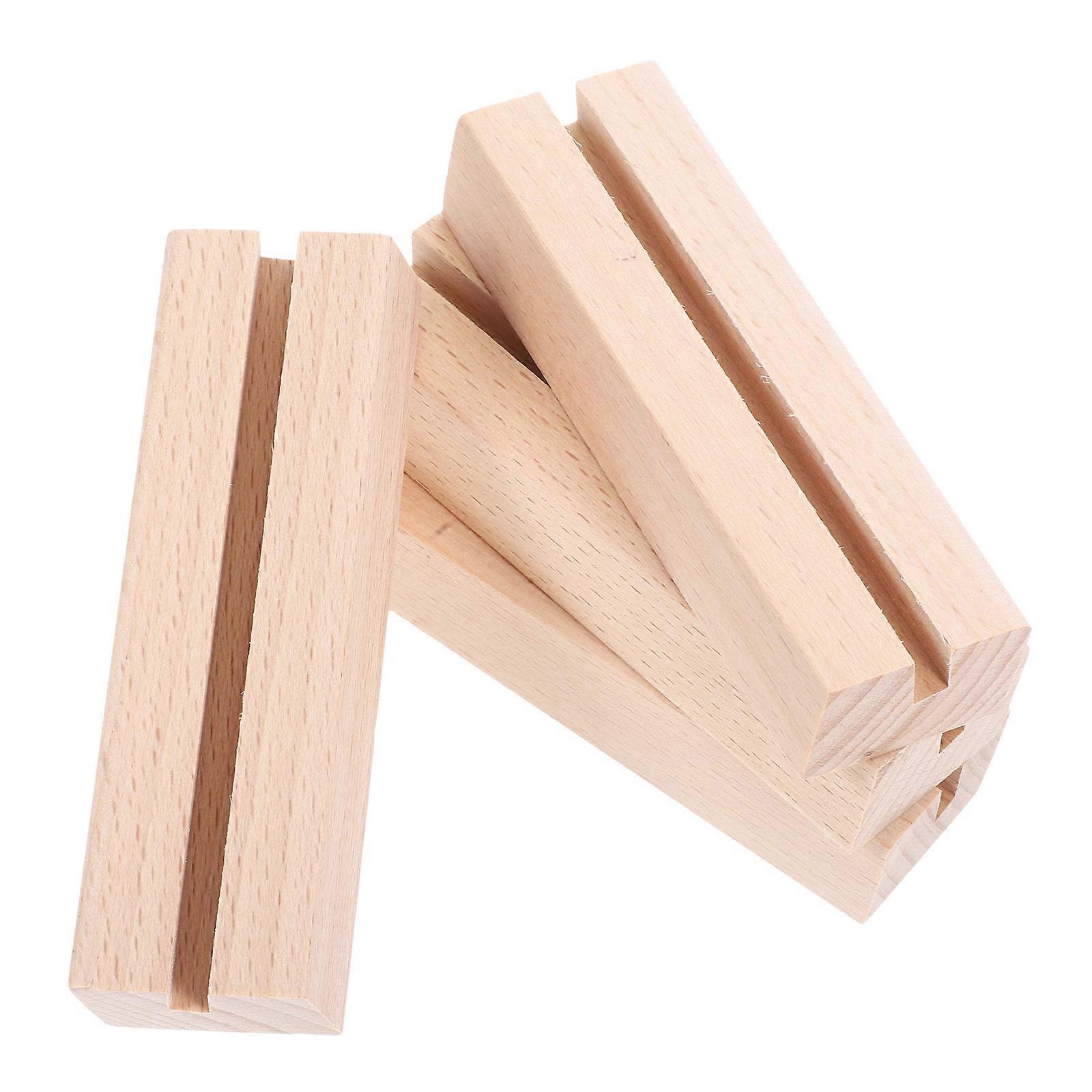 Wooden Place Card Holders Elegant Style For Office Use Displaying Photos 4Pcs