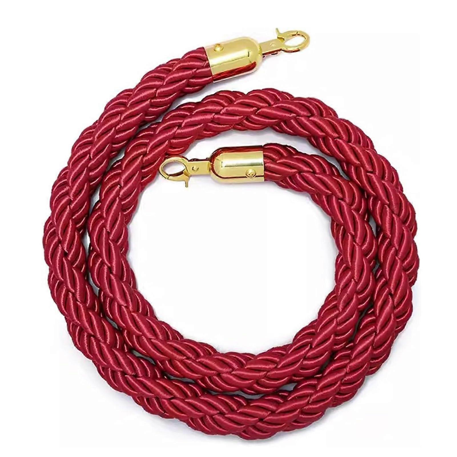 Stanchion Rope for Crowd Control, 1.8m Braided Hemp Safety Rope, 60cm Height, 299.7cm Length with 2x3m Large Openings