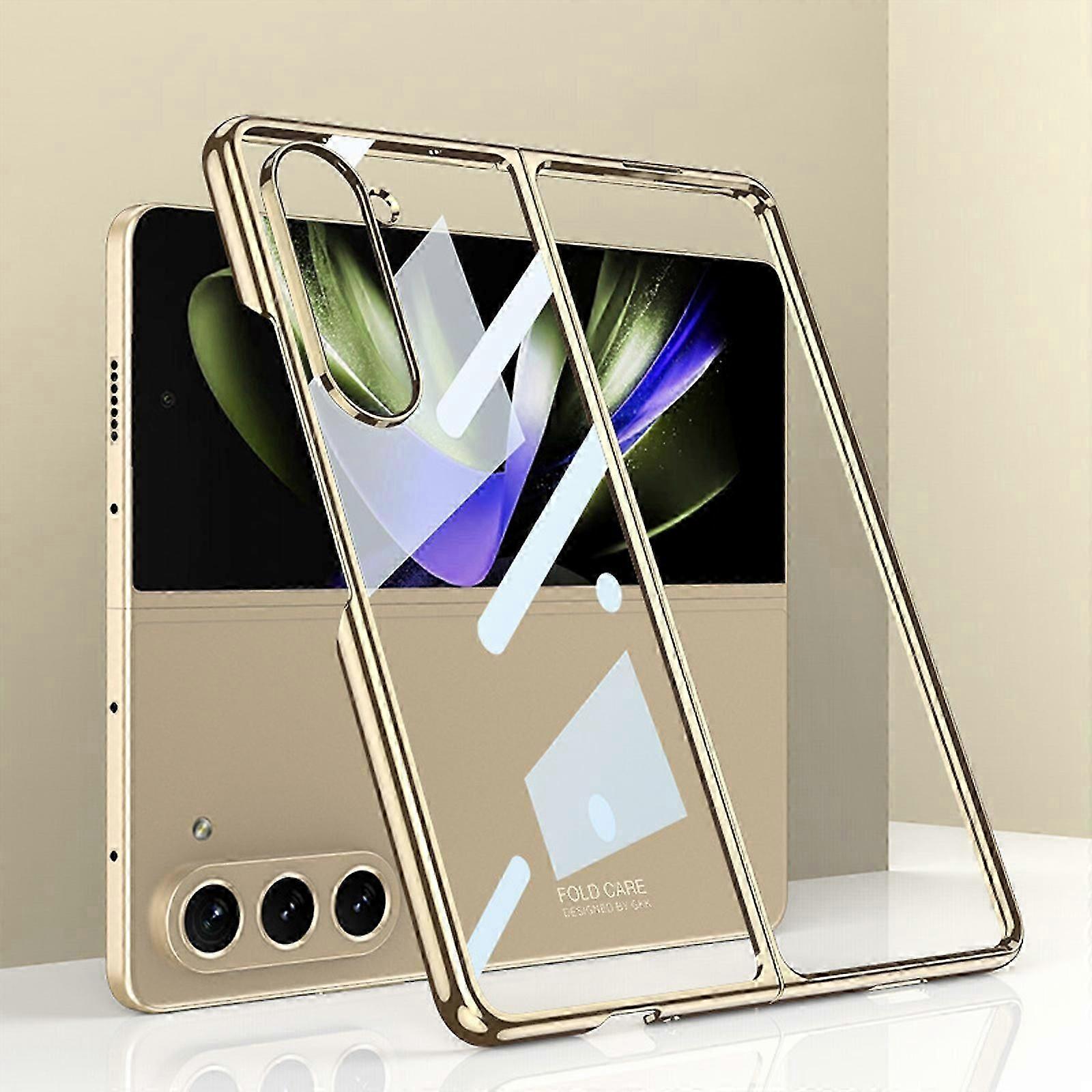 Case for Z fold 5 5G 2023, Clear Slim Phone Case with Transparent Hard PC Back, Soft TPU Edges, Hinge, Non-Yellowing Shockproof Thin Protective Cover