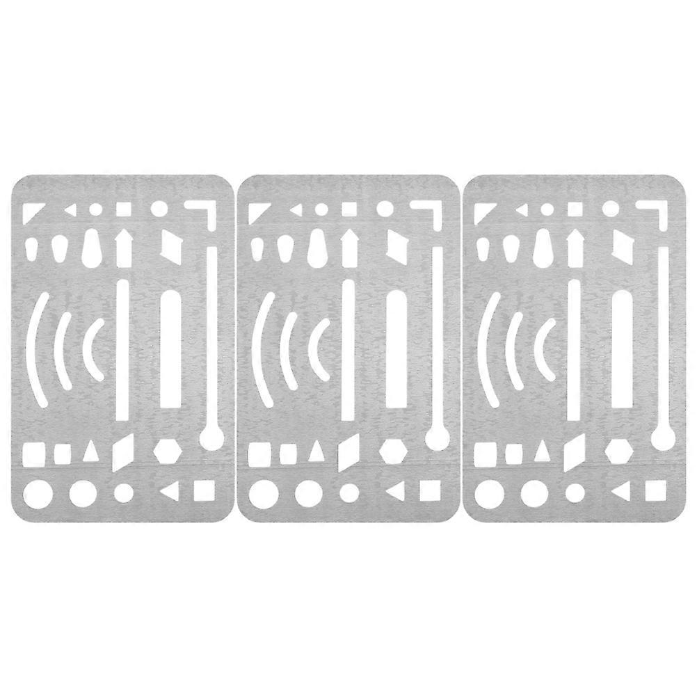 Craft Drawing Drafting Tool Stainless Steel Erasing Shield For Artists Rectangular 9.10X5.20X0.10CM Texture Adding 3Pcs
