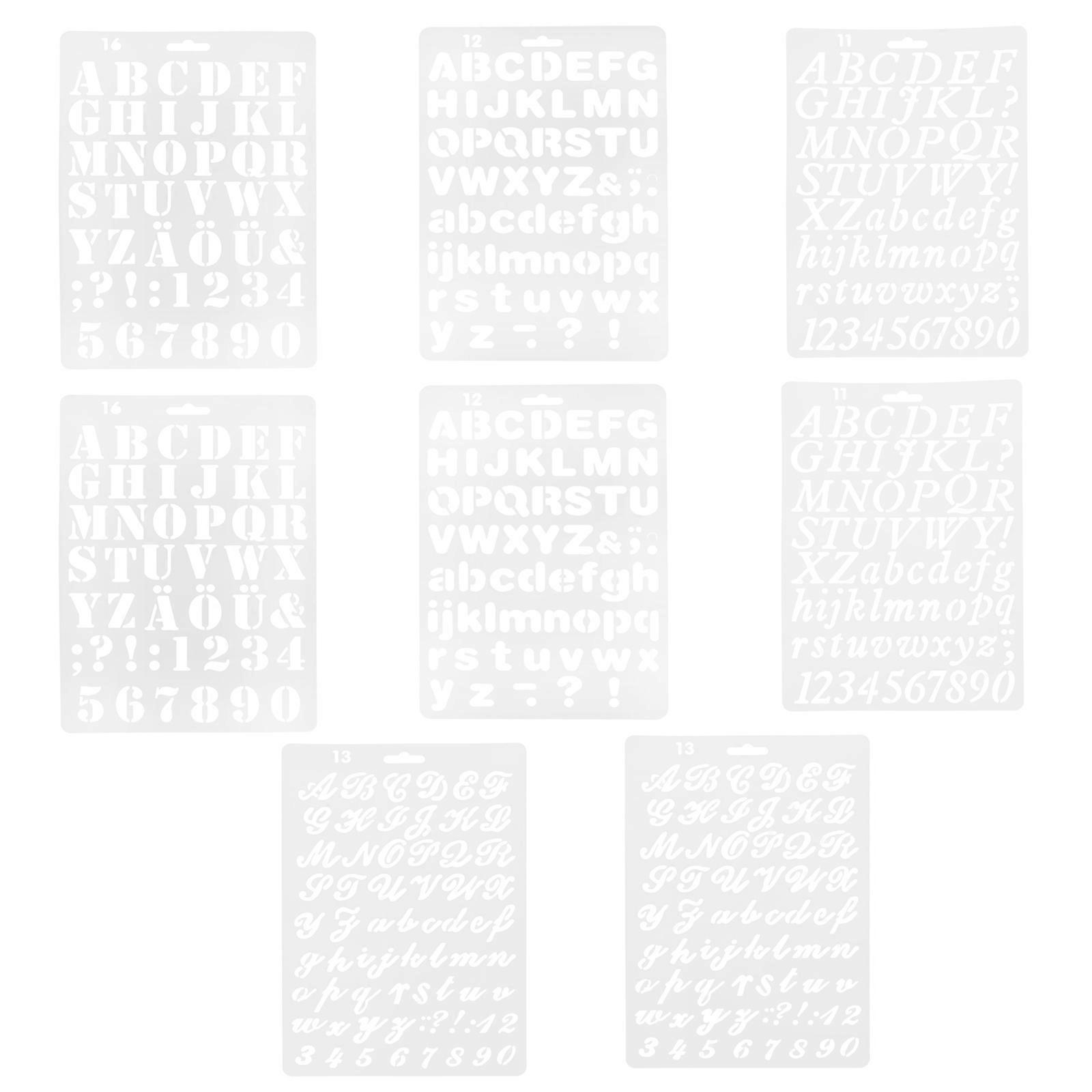 Alphabet Stencil Large Letter Stencils For Projects Rectangular Style White 8Pcs