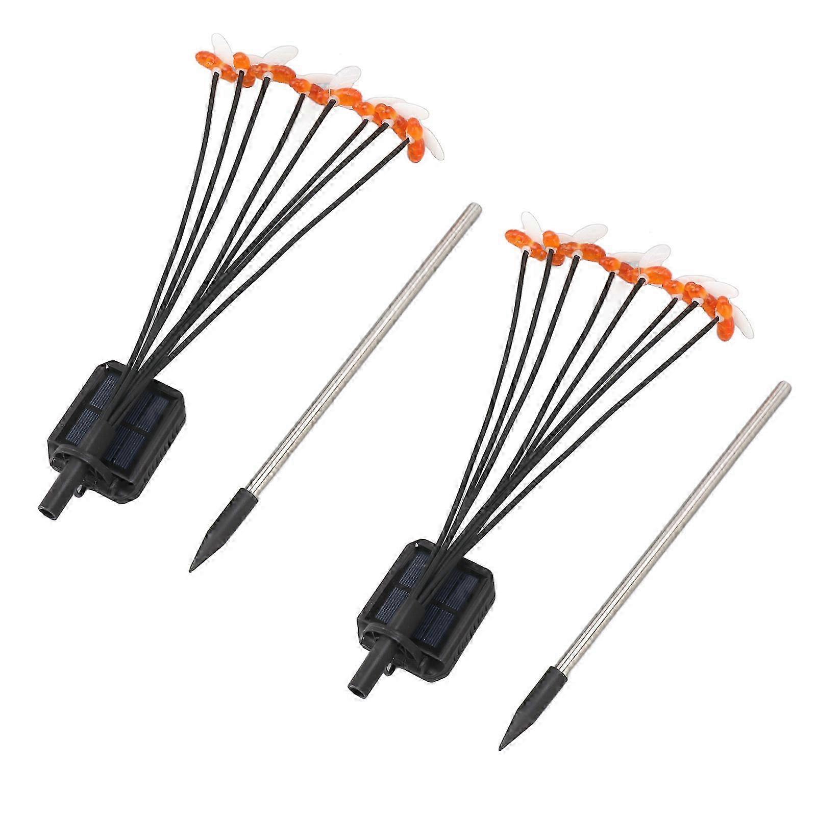 ソーラーパワービーガーデンライト - 2個セット |IP65防水|パティオ、ヤード、ガーデンハイウェイ用の8つのLED装飾ライト