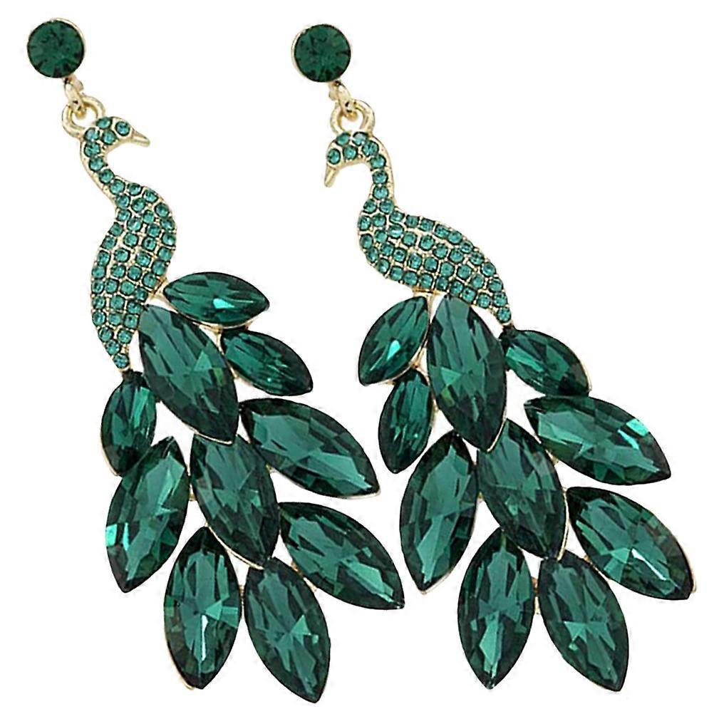 Here's a refined and compelling product description for your **Vintage Peacock Crystal Dangle Earrings**, optimized for e commerce platforms and